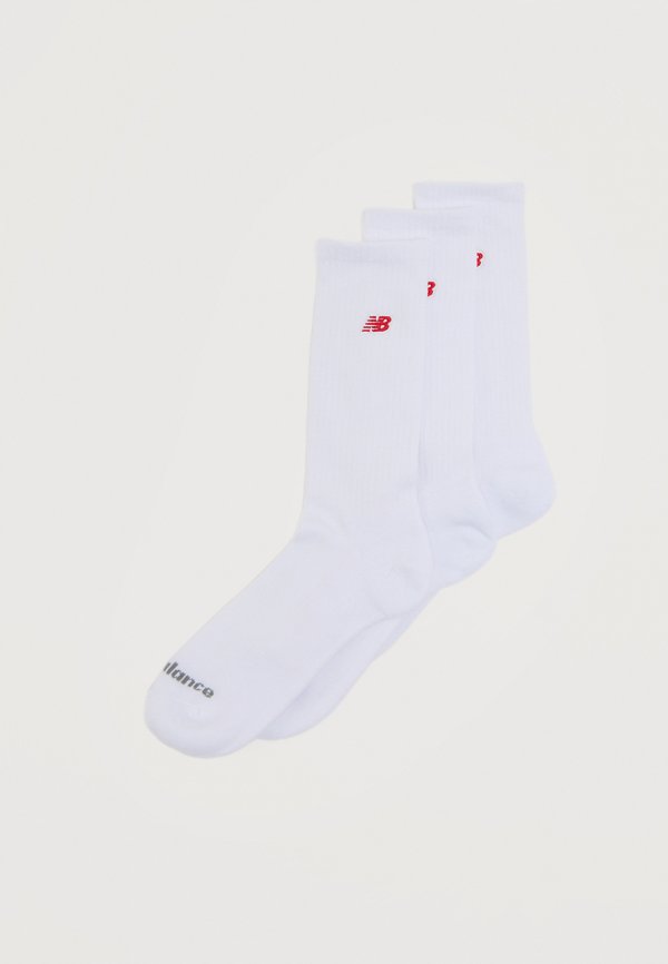 New Balance PATCH LOGO CREW UNISEX 3 PACK - Socks - white