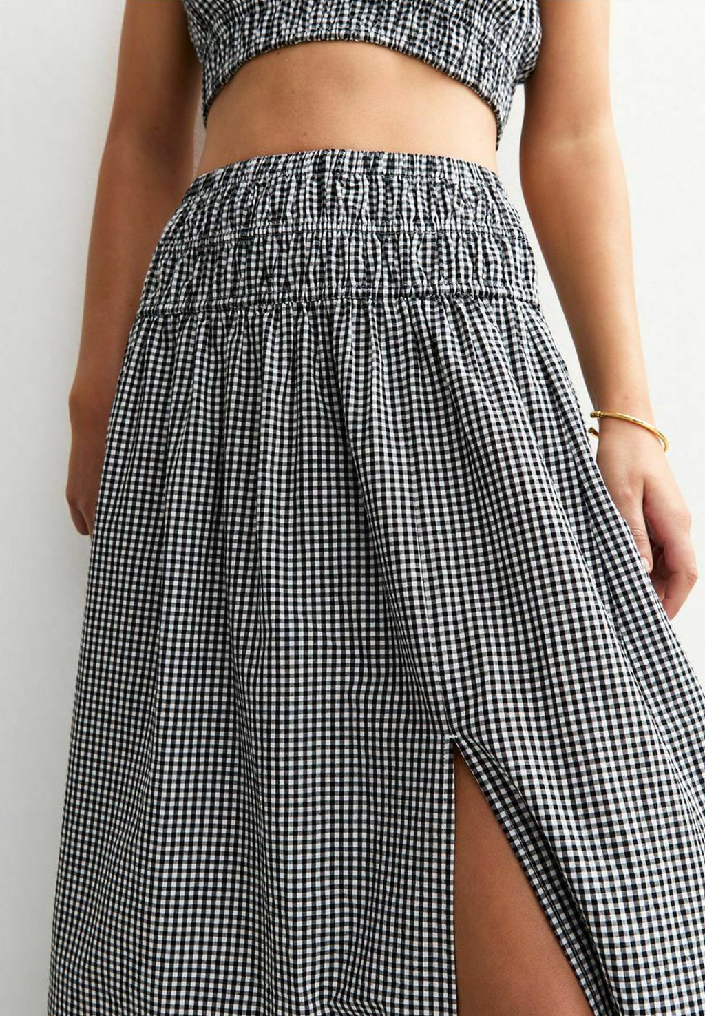 New Look GINGHAM CHECK SLIT HEM MAXI