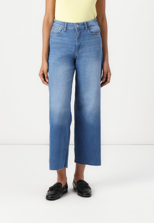 ONLY Wide-fit ONLANN-MADISON High waist Cropped Fit - Wide Leg - medium blue denim