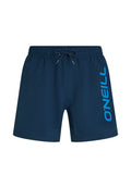 Marineblaue Badeshorts mit elastischem Bund und blauem "O'Neill"-Logo auf der linken Seite. Hergestellt aus leichtem, schnell trocknendem Material.