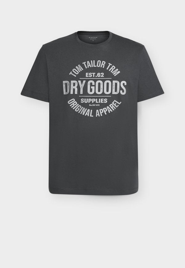 TOM TAILOR PRINTED T-SHIRT - Print T-shirt - tarmac grey