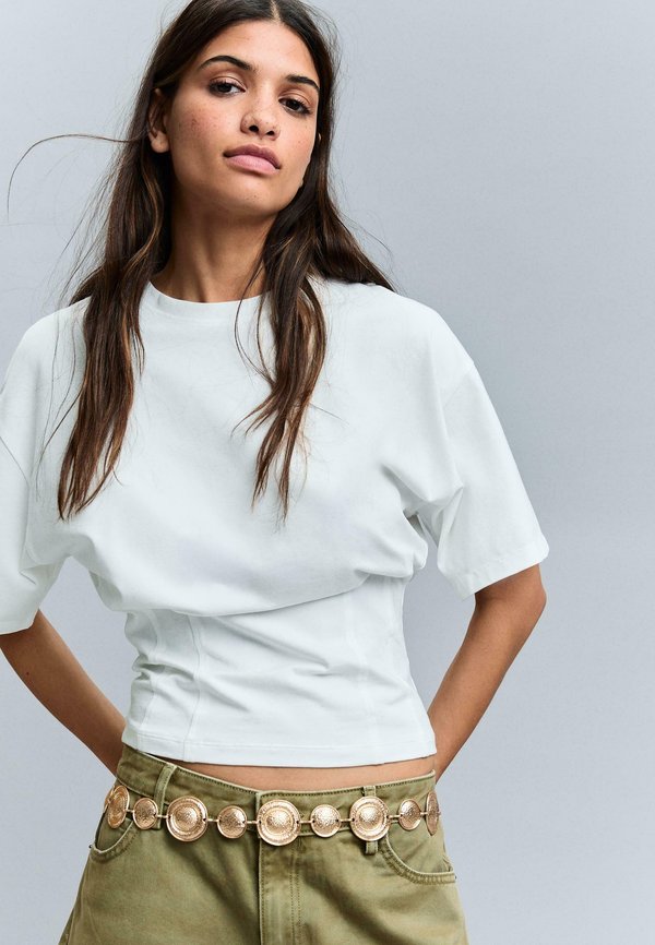 Bershka DISC CHAIN BELT - Belt - gold-coloured