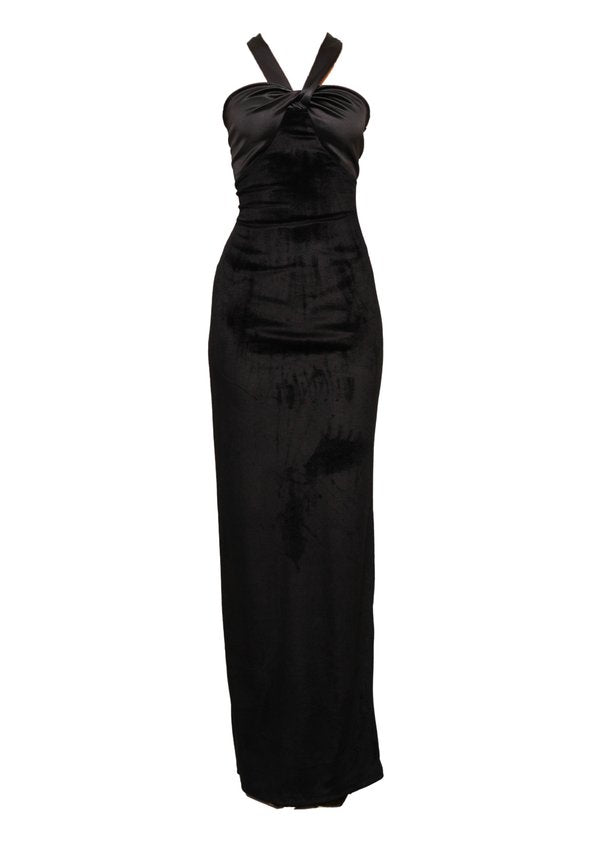 WAL G. ZARIA KNOT ONE SHOULDER MAXI