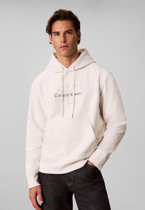 Calvin Klein Jeans CALVIN KLEIN JEANS PREMIUM TERRY DENIM LOGO HOODIE - Hoodie - tofu