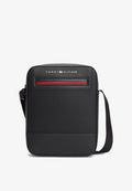 Tommy Hilfiger METAL LOGO CROSSBODY REPORTER BAG - Cross body bag - black