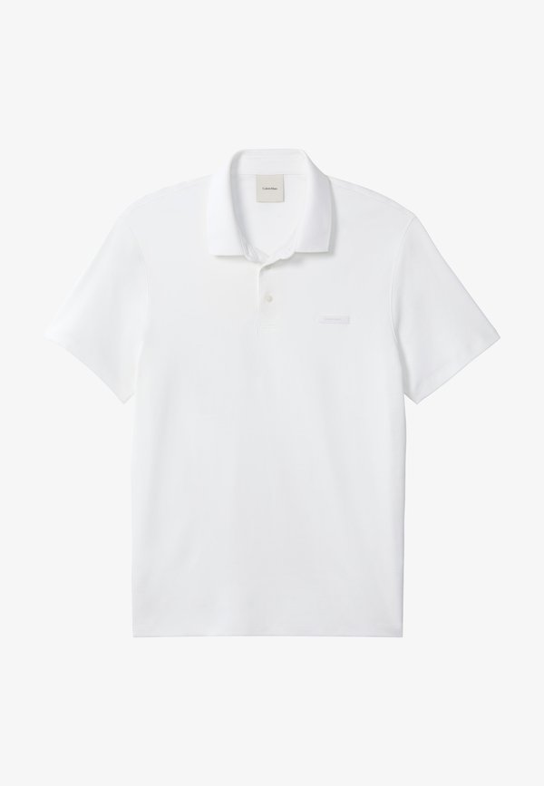 Calvin Klein SLIM SUPIMA LOGO PATCH  - Polo shirt - bright white