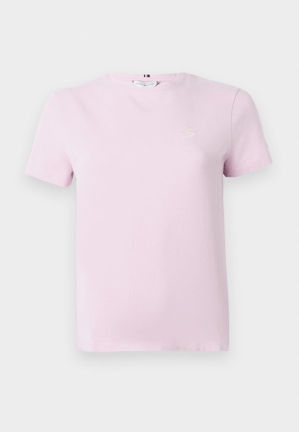 Tommy Hilfiger LOGO EMBROIDERY JERSEY CREW NECK T-SHIRT - Basic T-shirt - bonita pink