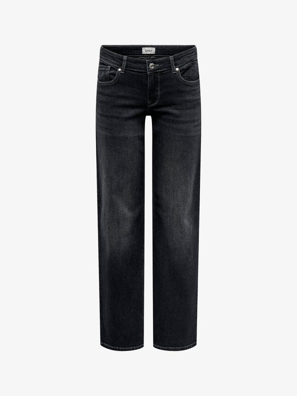 ONLY Wide-fit ONLJUDY-O Low waist Straight Fit - Straight leg jeans - washed black
