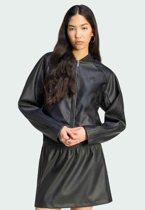 adidas Originals Faux leather jacket - black   maroon