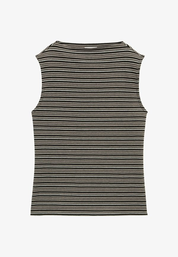 TOM TAILOR Print T-shirt - black knit structure stripe