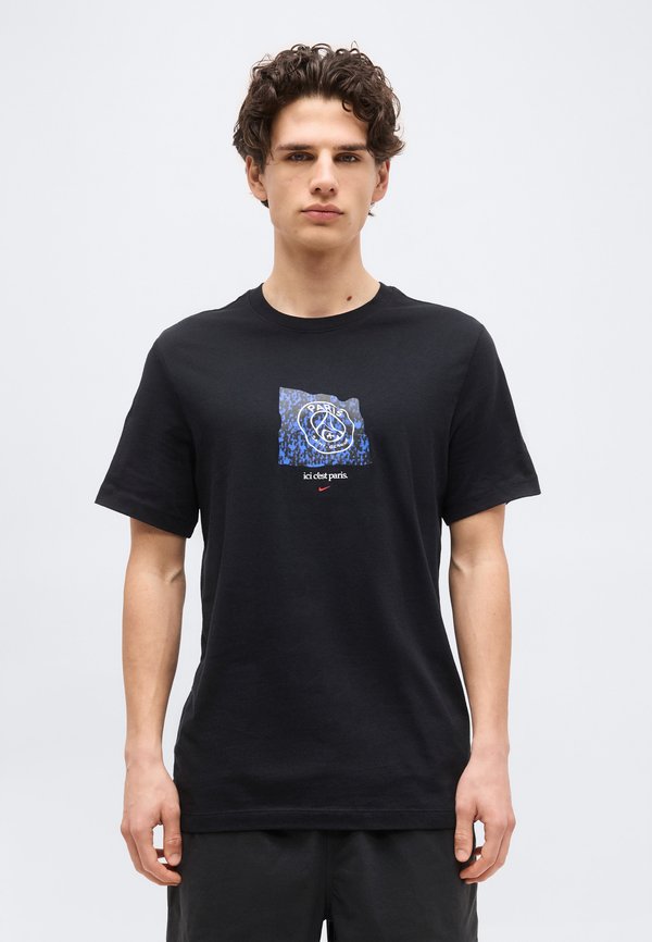 Nike Performance PARIS SAINT-GERMAIN BANNER TEE - Club wear - black