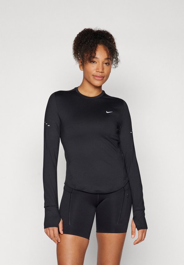 Nike Performance SWIFT - Long sleeved top - black/reflective silver-coloured