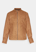 Jack & Jones Synthetic suede Synthetic suede - Faux leather jacket - cognac