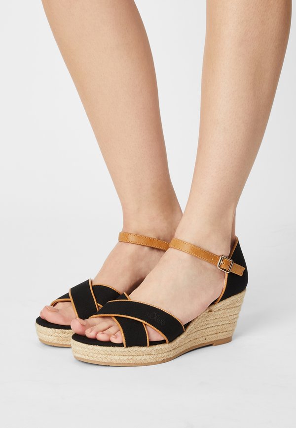 s.Oliver Platform sandals - black