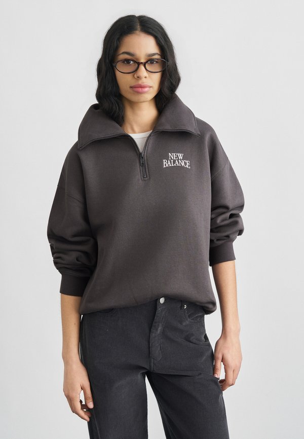 New Balance LINEAR HERITAGE HALF ZIP - Sweatshirt - faded black
