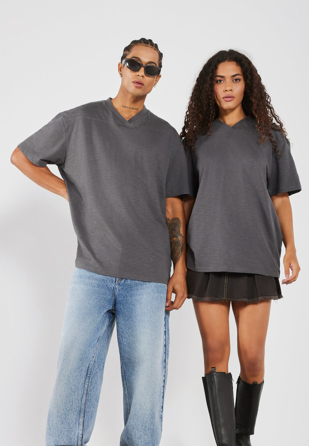 YOURTURN OVERSIZED FIT V NECK