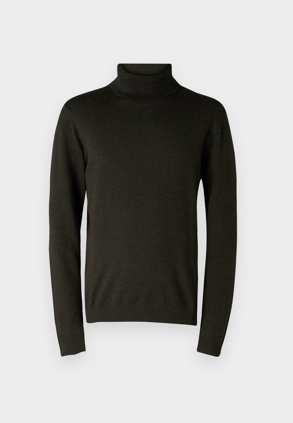 Jack & Jones JJEBASIC KNIT ROLL NECK NOOS - Jumper - forest night