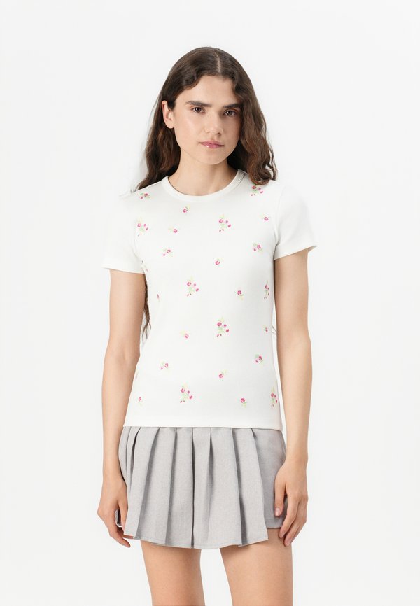 Vero Moda VMBITTY  - Print T-shirt - snow white/pink