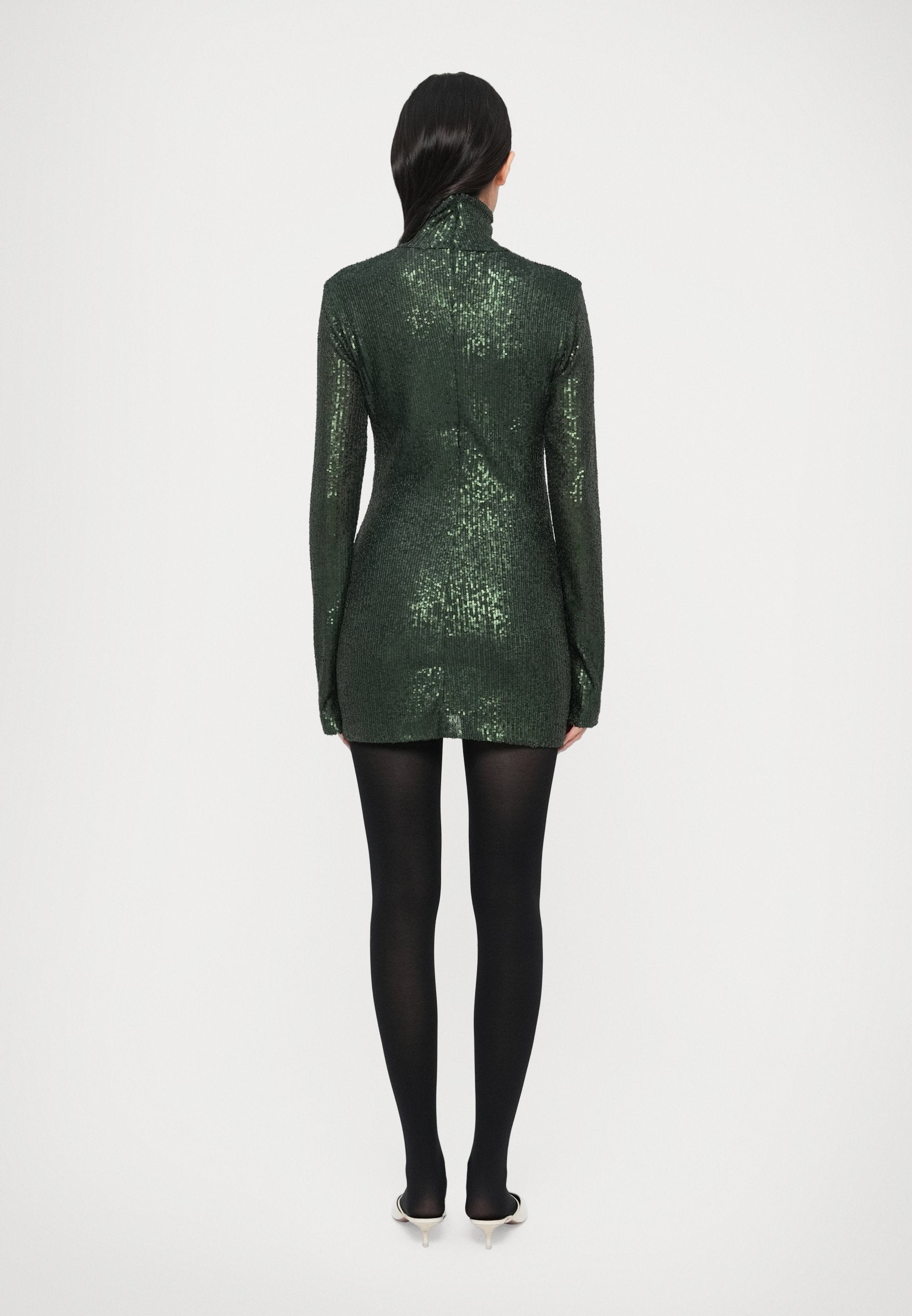 Norma Kamali LONG SLEEVE SLIM FIT TURTLENECK PICKLEBALL DRESS