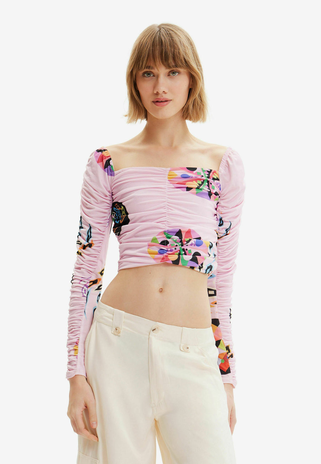 Desigual ASYMMETRIC RUFFLEWIMSUIT