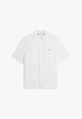Tommy Hilfiger POINTELLE STRUCTURE SS SHIRT - SUMMER RESORT - Shirt - ivory petal