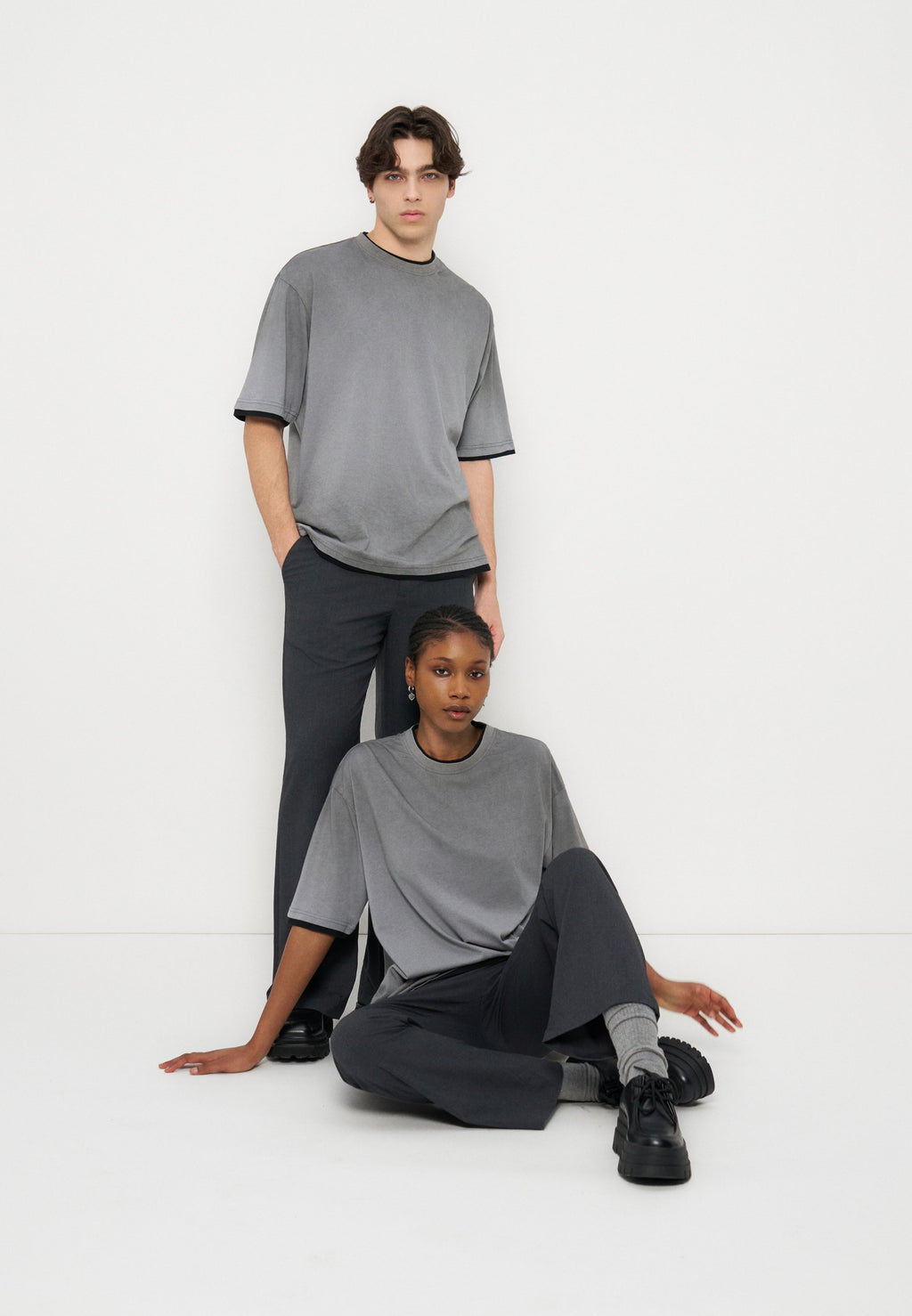 YOURTURN OVERSIZED FIT DOUBLE HEM
