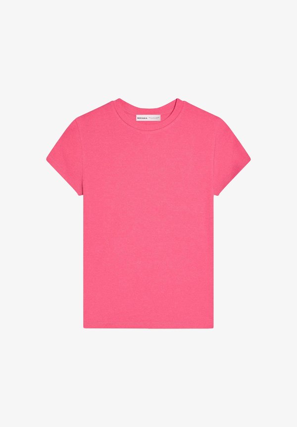 Bershka Basic T-shirt - pink