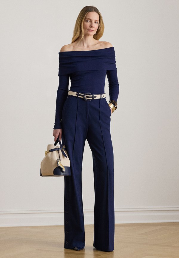 Lauren Ralph Lauren BUTTON-TRIM PONTE WIDE-LEG PANT
