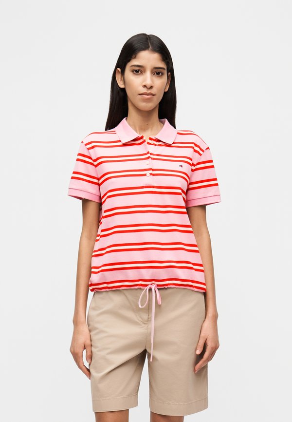 Tommy Hilfiger 1985 REGULAR FIT TIE FRONT POLO SHIRT - Polo shirt - bonita pink/fireworks