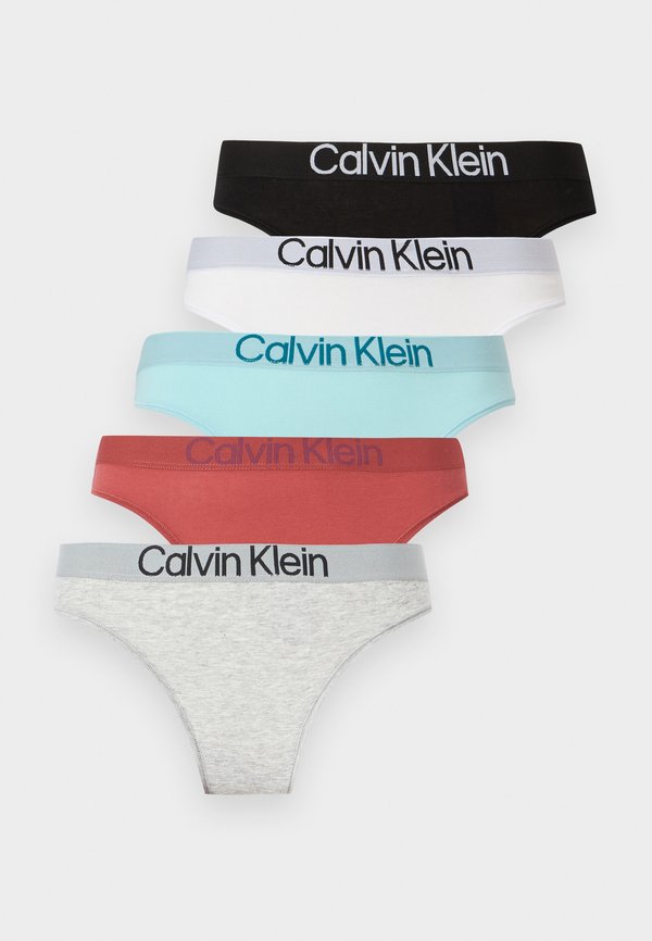 Calvin Klein Underwear EXTRA SOFT 5 PACK - Thong - black/grey/dusty cedar/antar