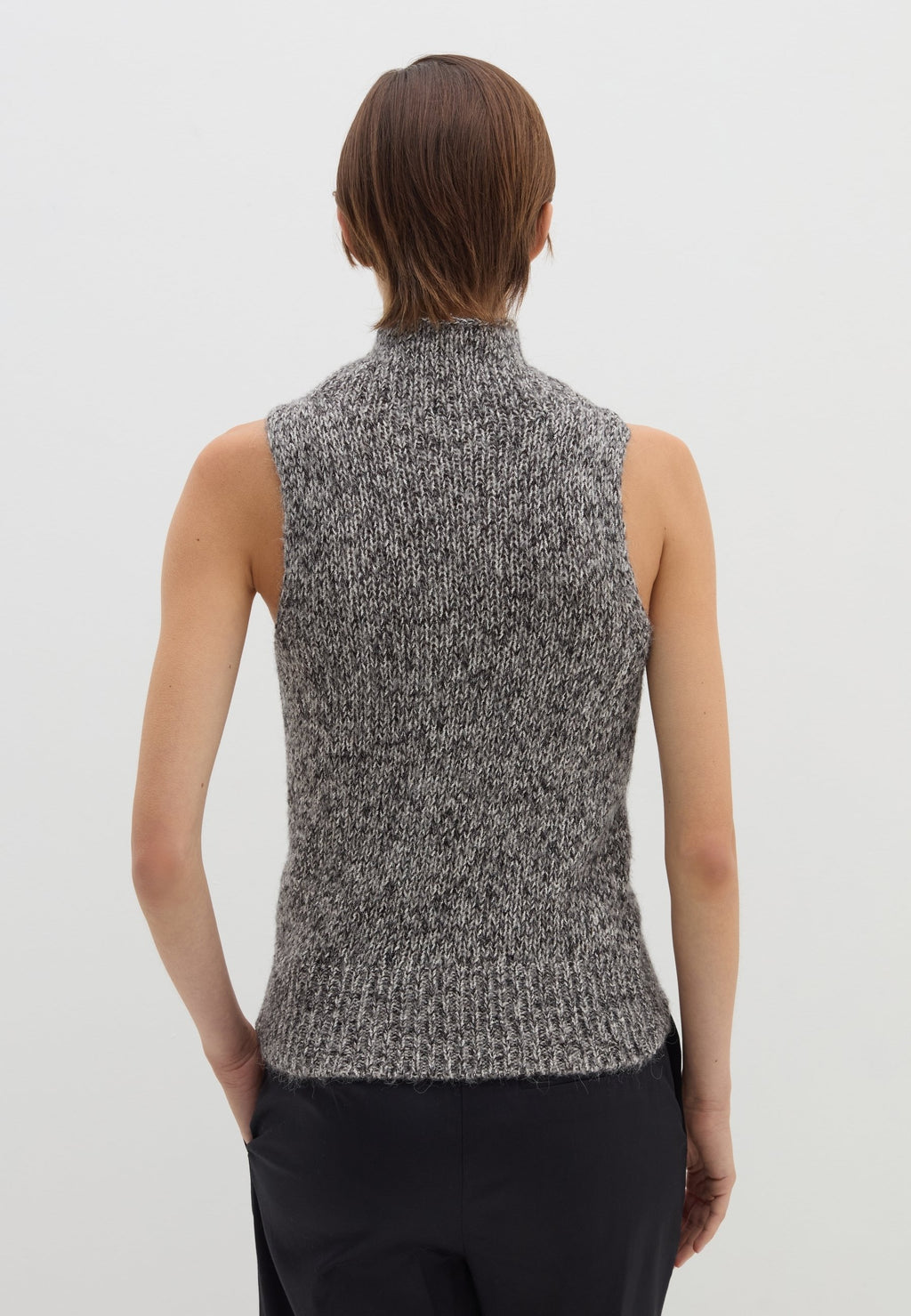 Stefanel MOULINÉ-EFFECT TANK WITH HIGH NECK