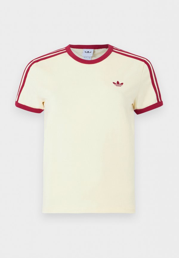 adidas Originals 3-STRIPES SLIM T-SHIRT - Print T-shirt - warm vanilla/team victory red