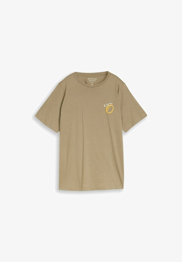 TOM TAILOR TOM TAILOR T-SHIRT PLUS SIZE - T-SHIRT MIT PRINT - Print T-shirt - silver olive