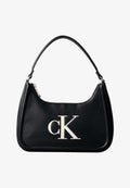 Calvin Klein BOLD SMALL SHOULDER BAG - Handbag - black/white