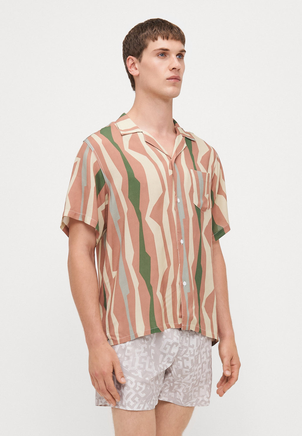 Bather ORCHID COASTAL GEOMETRIC PRINTED CAMP  SHIRTS