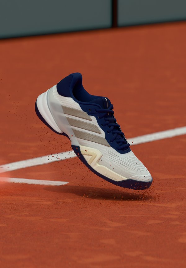 adidas Performance BARRICADE 14 CLAY - Clay court tennis shoes - footwear white/cyber metallic/glory blue