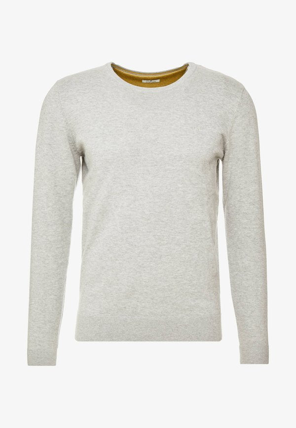 TOM TAILOR CREW NECK  - Jumper - light soft grey melange