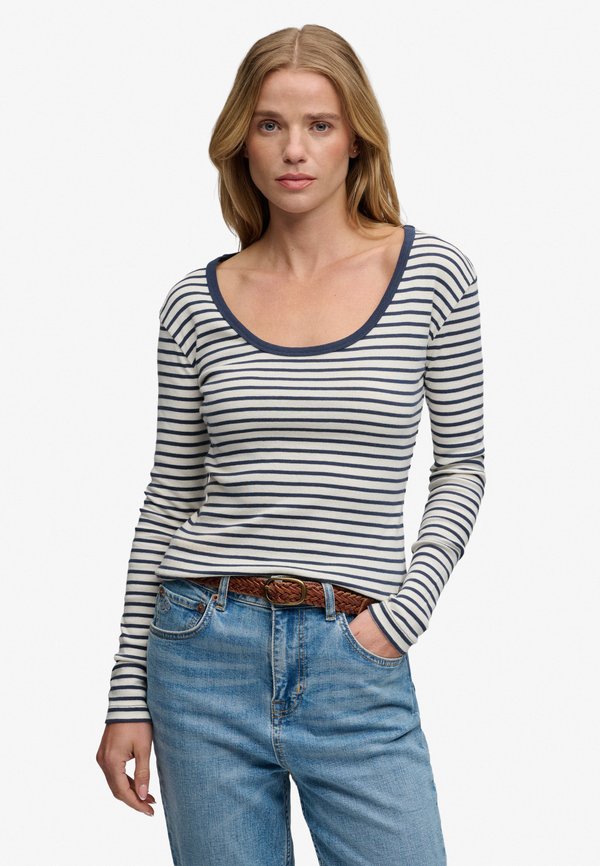 Superdry & Co SUPERDRY ATHLETIC ESSENTIALS STRIPED LONG SLEEVE TOP.. - Long sleeved top - classic navy stripe