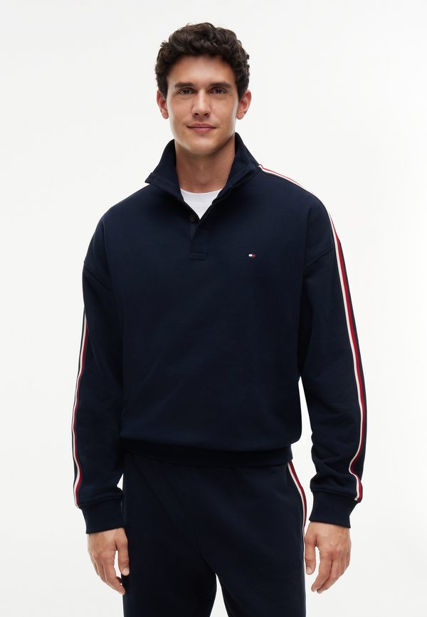 Tommy Hilfiger HALF BUTTON DOWN - TH GLOBAL STRIPE LG - Pyjama top - navy blue