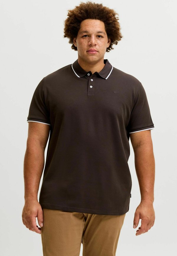 Jack & Jones POLO PLUS SIZE PLAIN POLO - Polo shirt - chocolate torte