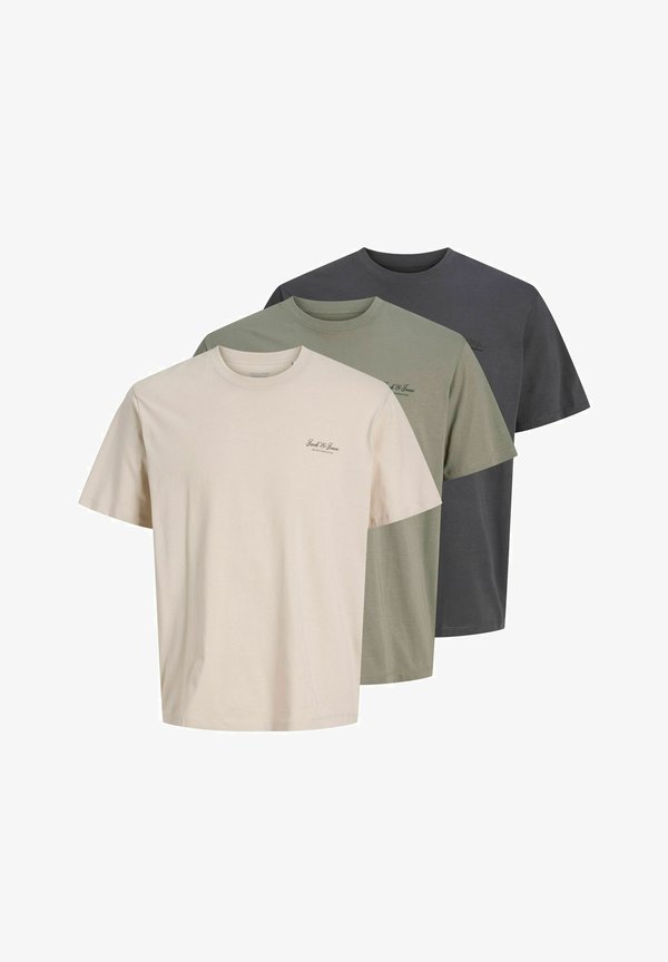 Jack & Jones T-SHIRT 3-PACK T-SHIRT - Basic T-shirt - vetiver