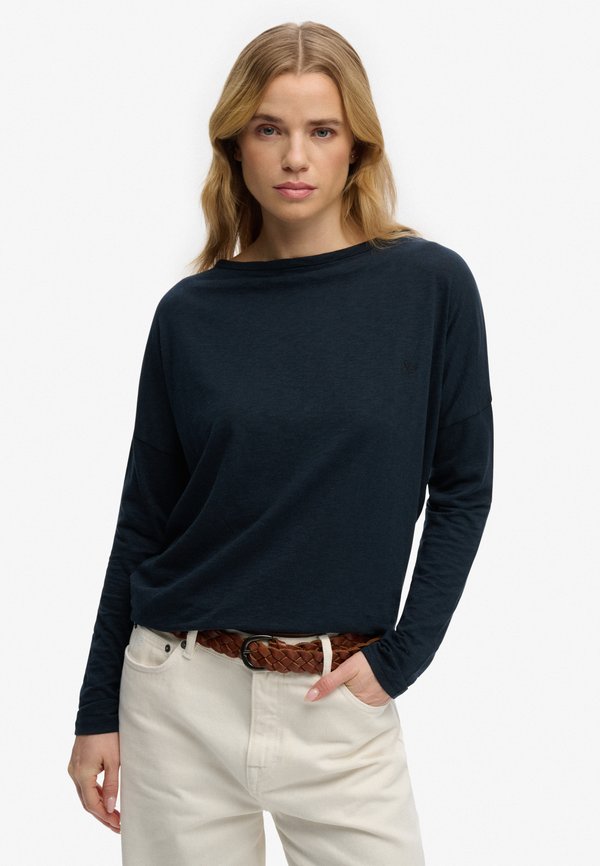 Superdry & Co STUDIOS BOAT NECK SLUB   - Long sleeved top - eclipse navy