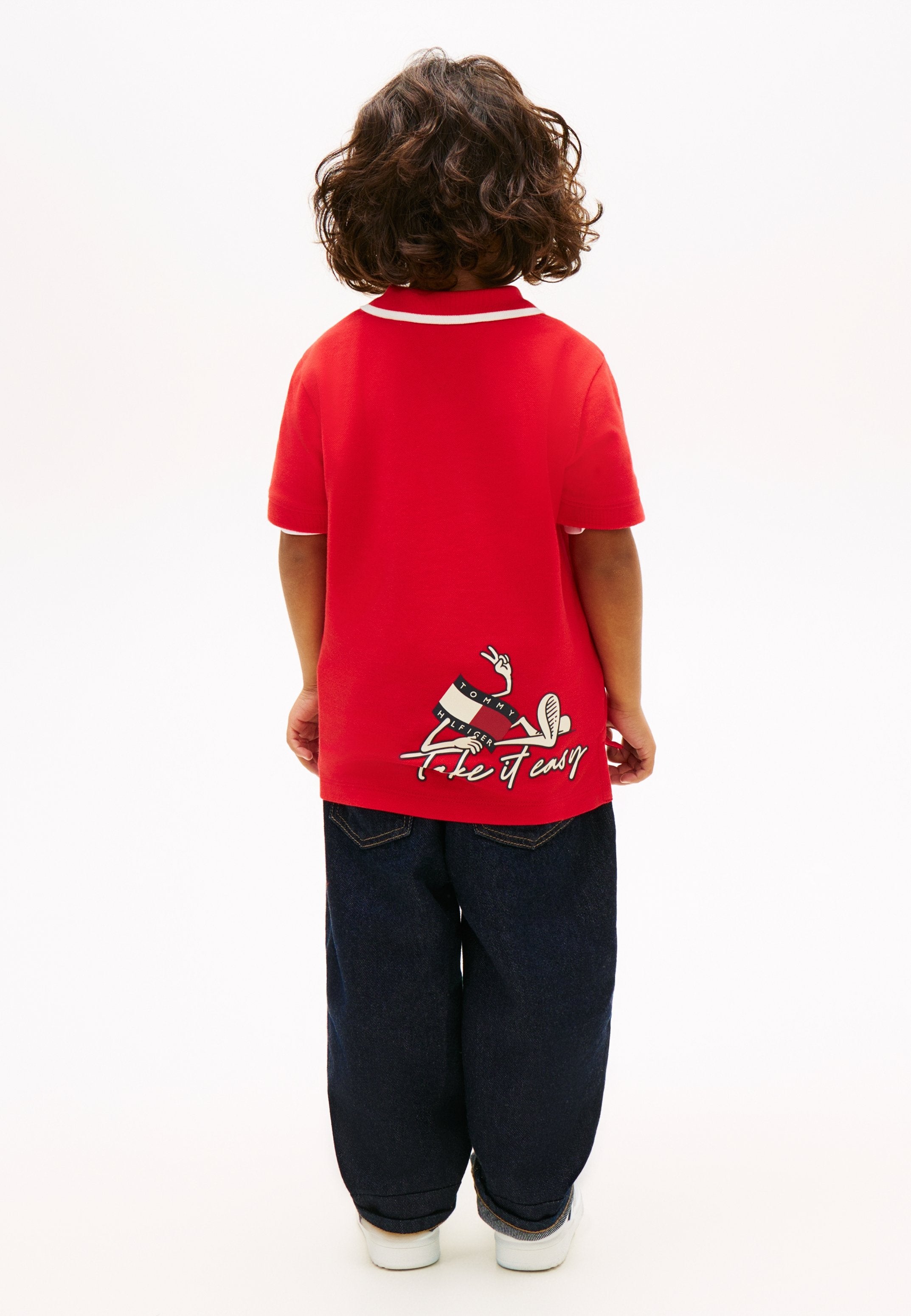 REGULAR FIT BACK WAVY FLAG POLO SHIRT Media 4