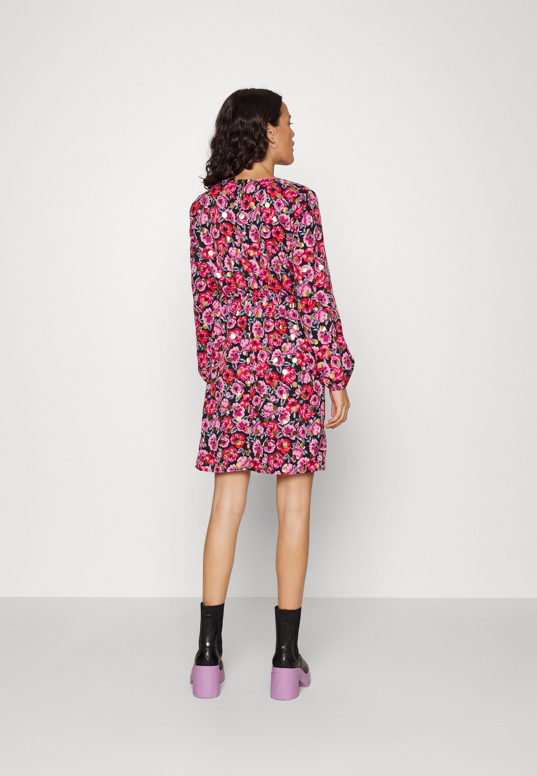 VILA VIDONATELLA FOIL V NECK DRESS