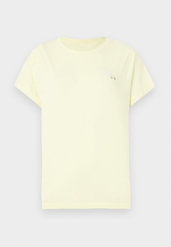 TOM TAILOR DROP SHOULDER CHEST  - Basic T-shirt - soft lemon