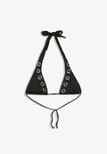 Bershka HALTER WITH EYELETS - BIKINI TOP - Bikini top - black