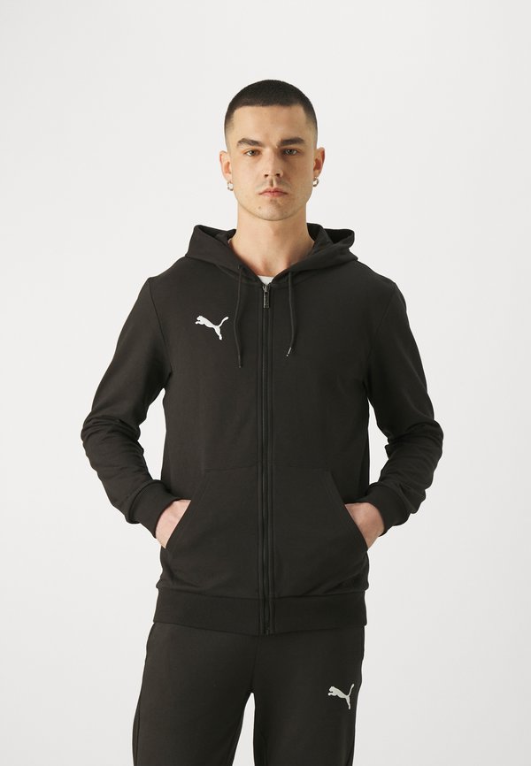 Puma TEAMGOAL CASUALS HOODED JACKET - Zip-up sweatshirt - black/white