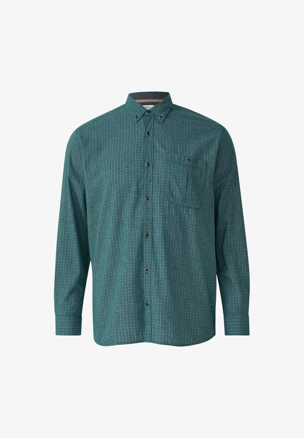 s.Oliver REGULAR FIT: GEWASCHENES MIT KAROMUSTER - Shirt - petrol