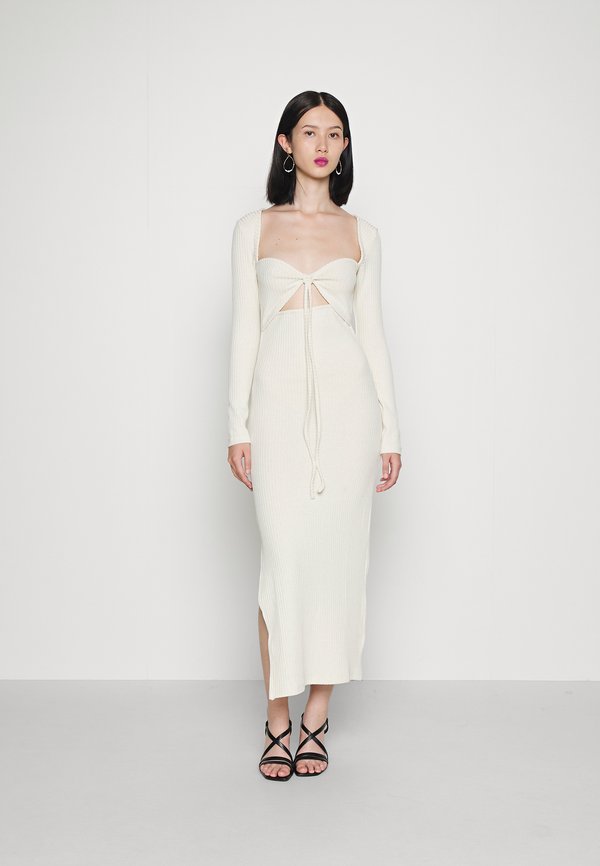 NA-KD TIE NECK LONG SLEEVE DRESS
