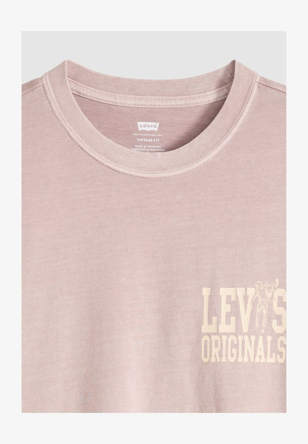 Levi's® VINTAGE FIT GRAPHIC TEE 501 BLUES VW WHI - Print T-shirt - craft serif  phanto pinks